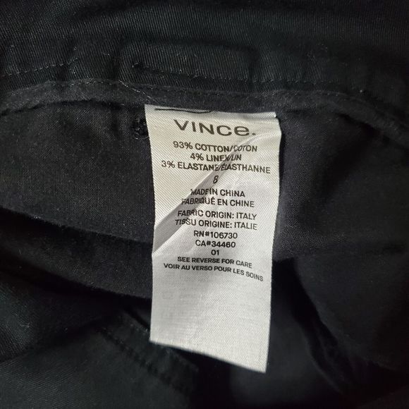 Vince Knee Length Side Pocket Chino Shorts Womens size 8 Chino Bermuda Black - Picture 6 of 8
